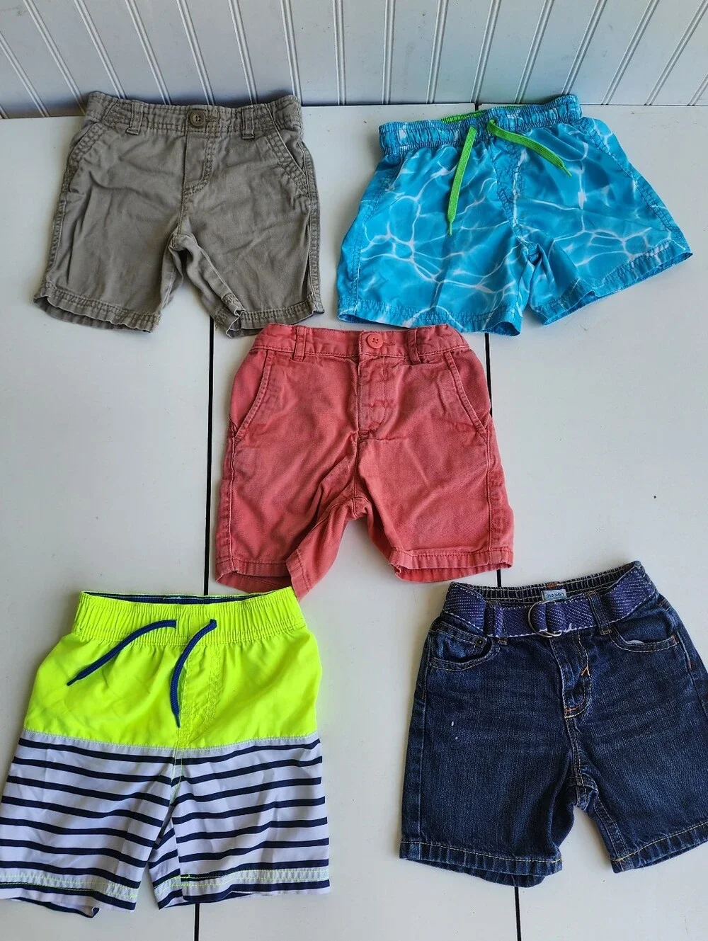 Lot Of 5 Toddler Boys Swim Trunks Shorts Mixed Old Navy H&M Sz 2T  Or 24 mos
